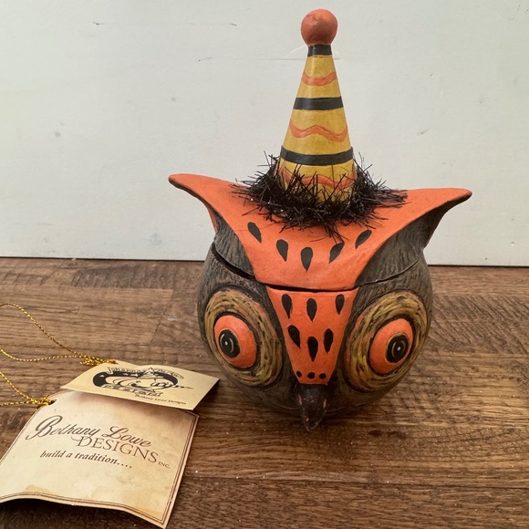 New Johanna Parker Spooky Owlfonzo Owl Container Bethany Lowe Halloween - Picture 2 of 6